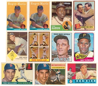1958-67 Hall of Famers and Stars Collection (11) Including (2) Maris Rookie Cards